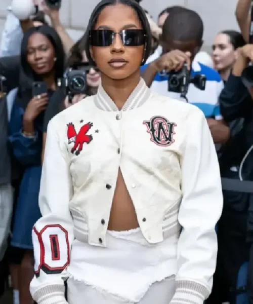 Jordan Chiles Off-White Fashion Show Varsity Jacket