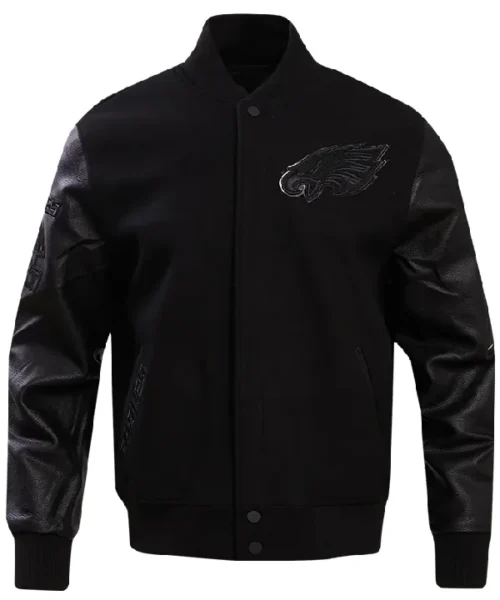 Karen Philadelphia Eagles Black Wool Varsity Jacket