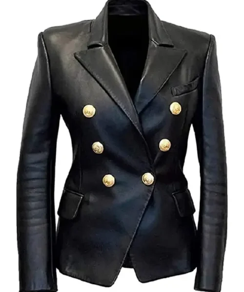 Kim Kardashian Leather Blazer