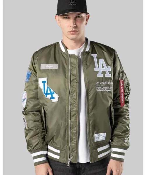 LA Dodgers MLB X Alpha Green Bomber Jacket