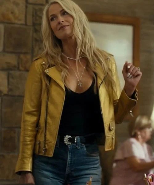 Landman Ali Larter Gold Leather Jacket
