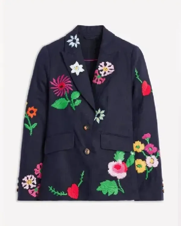 Lando Norris BMW PGA Championship 2025 Navy Blue Single-Breasted Blazer with Colorful Floral Print and  Multicolor