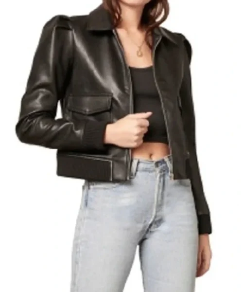 Leather Cropped Jacket