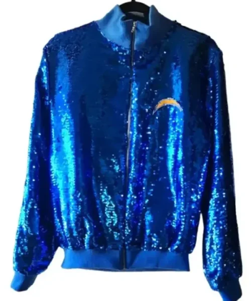 Los Angeles Chargers Cuce Powder Blue Sequins Jacket