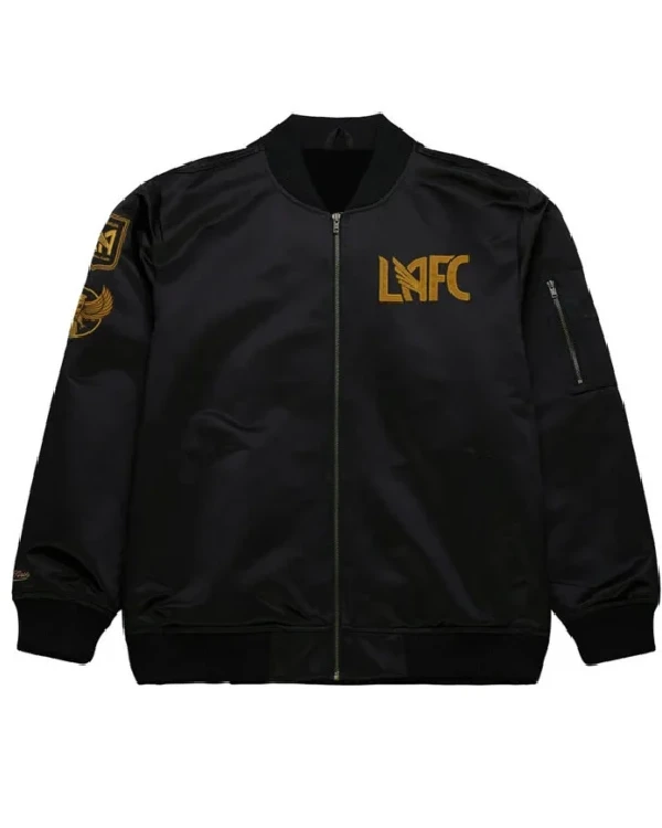 Los Angeles FC Black Satin Bomber Jacket