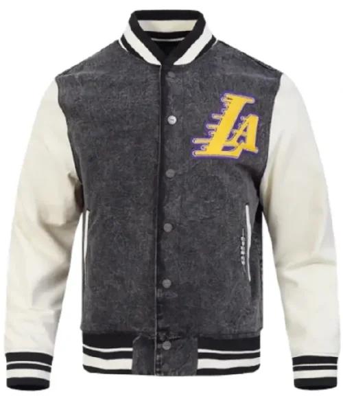 Los Angeles Lakers Denim Varsity Jacket