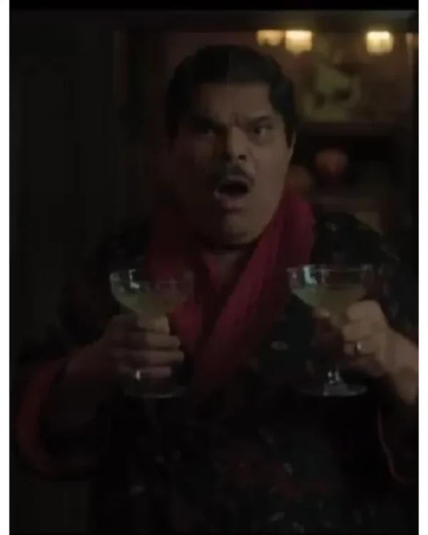 Luis Guzmán TV Series Wednesday Season 2 Gomez Addams Black Damask Robe with Red