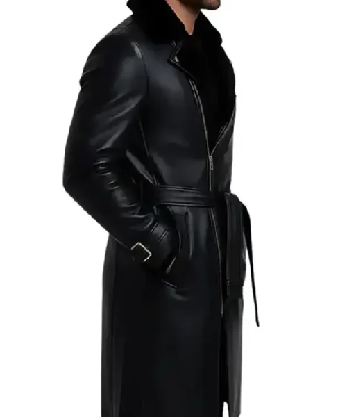 Men’s Black Shearling Leather Jacket