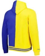 Men's Denver Nuggets Mitchell & Ness Gold_Royal Hardwood Pullover Hoodie Back