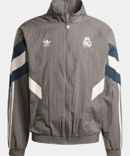 Mens adidas Real Madrid Grey Track Jacket