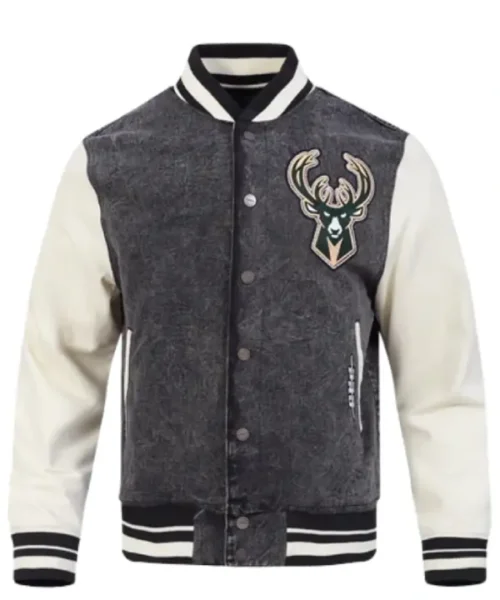 Milwaukee Bucks Denim Varsity Jacket