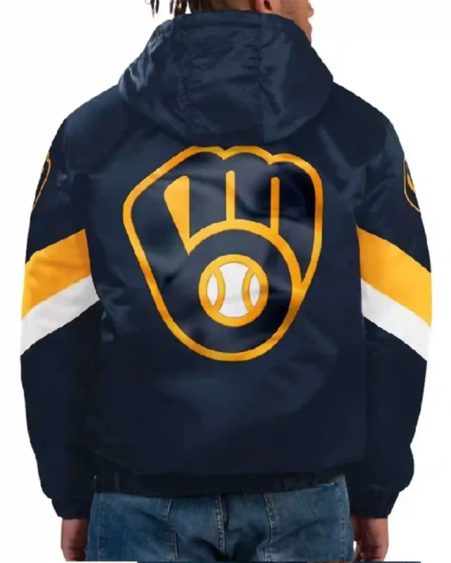 Navy Milwaukee Brewers Force Play II Hoodie Half-Zip Jacket
