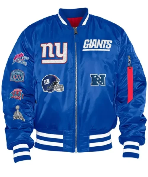 New York Giants Blue Bomber MA-1 Jacket