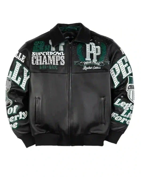 Now Pelle Pelle 2025 Philadelphia Eagles Championship Leather Bomber Jacket