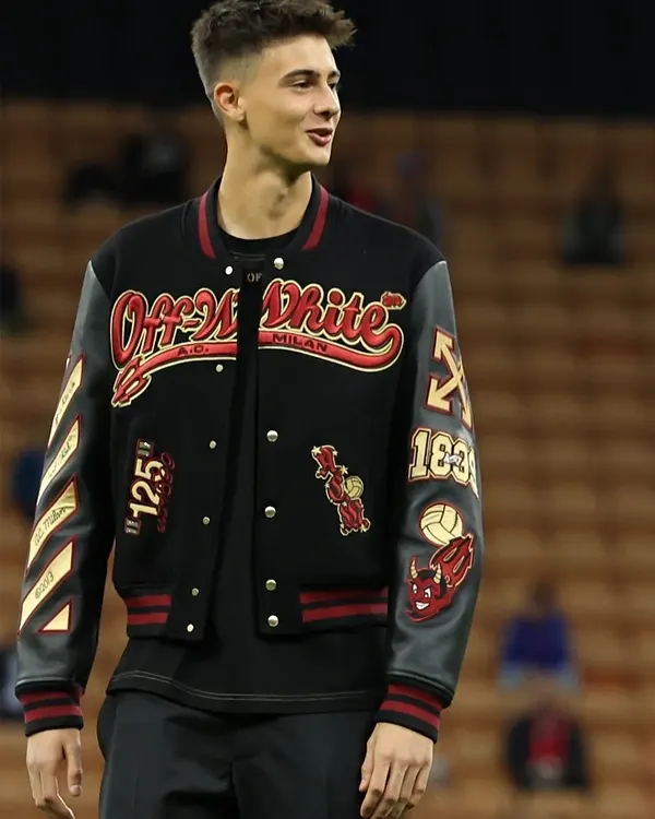 Off White Ac Milan Black Varsity Jacket