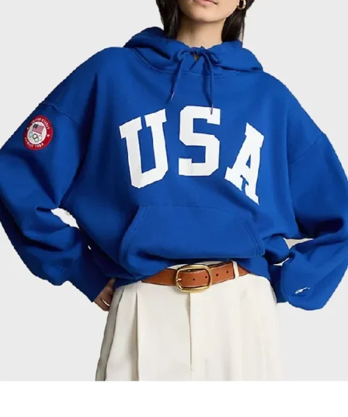Olympics Games 2024 Polo Ralph Lauren Team USA Blue Hoodie