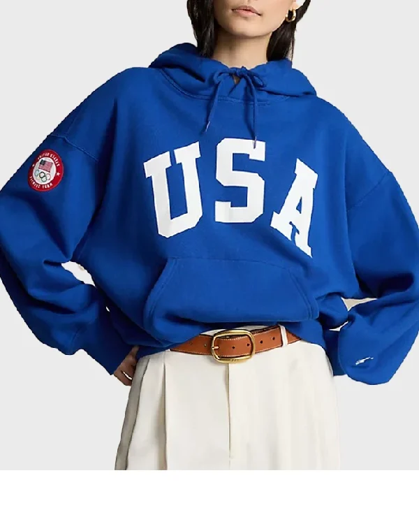 Olympics Games 2024 Polo Ralph Lauren Team USA Blue Hoodie