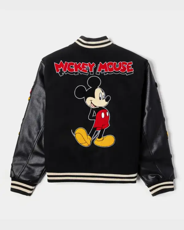Order Disney Mickey and Friends by Shoe Palace Mickey Icon Varsity Jacket – Black Sale