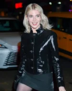 Order Lucy Boynton New York City 2025 Black Leather Jacket For Sale