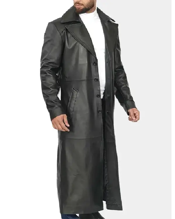 Order Movie Blade Wesley Snipes Black Leather Trench Coat For Men’s And Women’s Sale