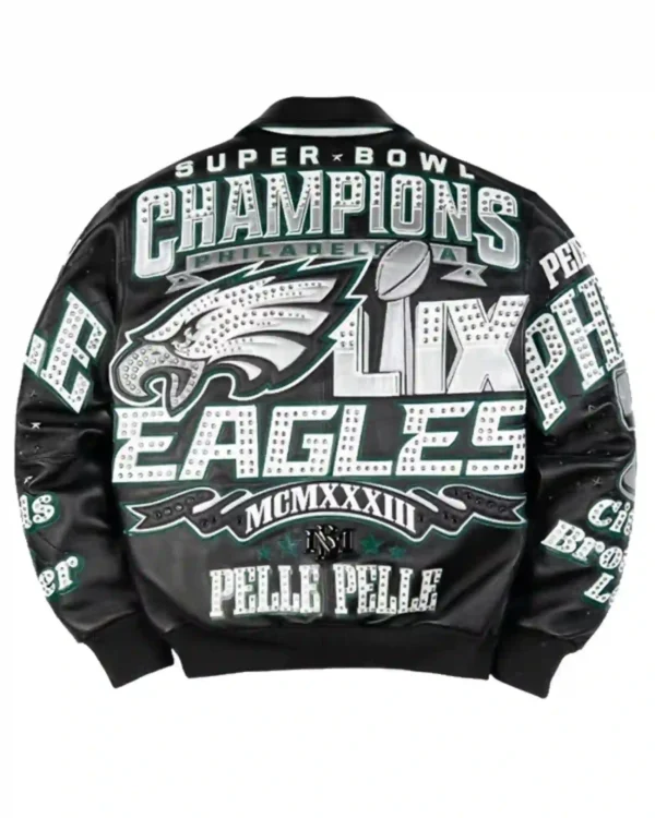 Order Now Pelle Pelle 2025 Philadelphia Eagles Championship Leather Bomber Jacket for Sale Back