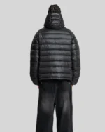 Order Re-creation – More Money More Love Slim Puffa Jacket For Sale Black Back