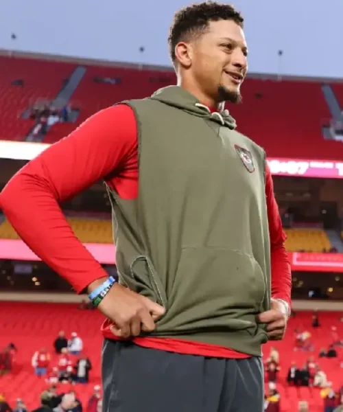Patrick Mahomes 2025 Salute to Service Sleeveless Hoodie
