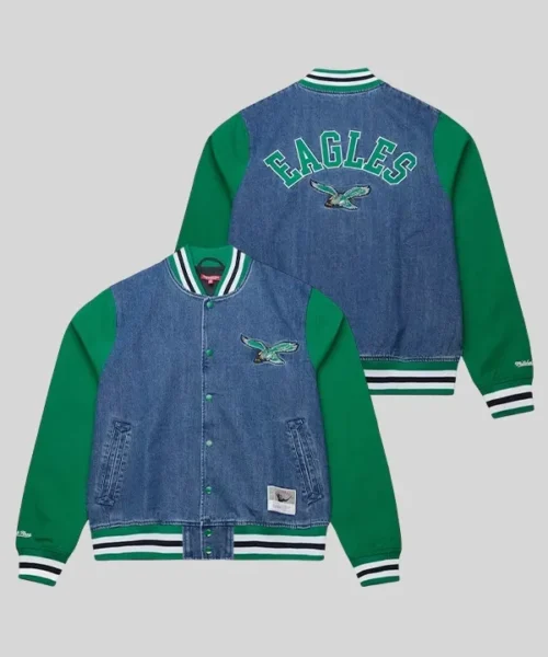 Philadelphia Eagles Denim Kelly Green Varsity Jacket