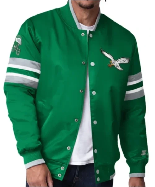 Philadelphia Eagles Green Satin Jacket