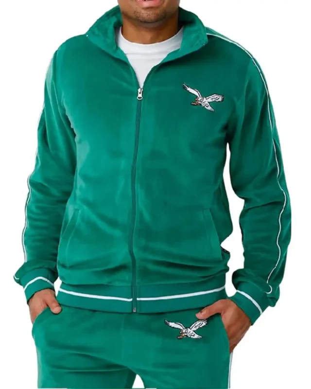 Philadelphia Eagles Velour Green Tracksuit