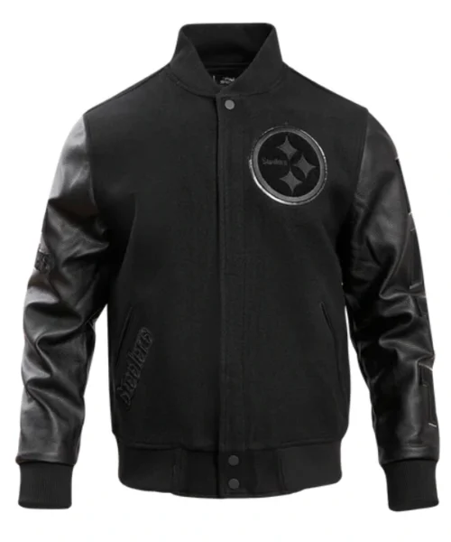 Pittsburgh Steelers Triple Black Varsity Jacket