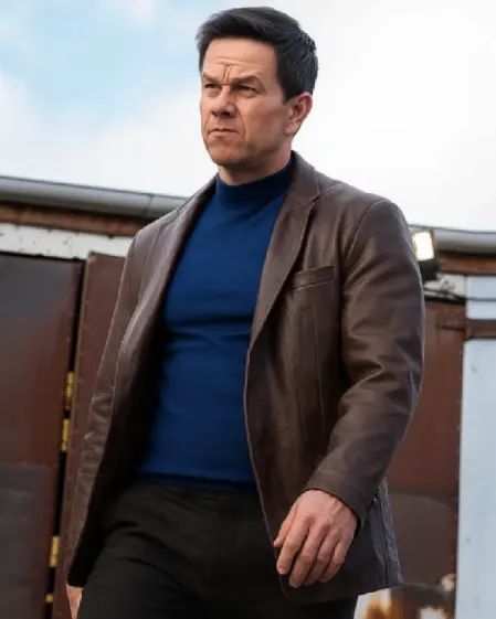 Play Dirty Mark Wahlberg Leather Blazer