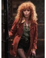Poker Face Natasha Lyonne Suede Leather Coat