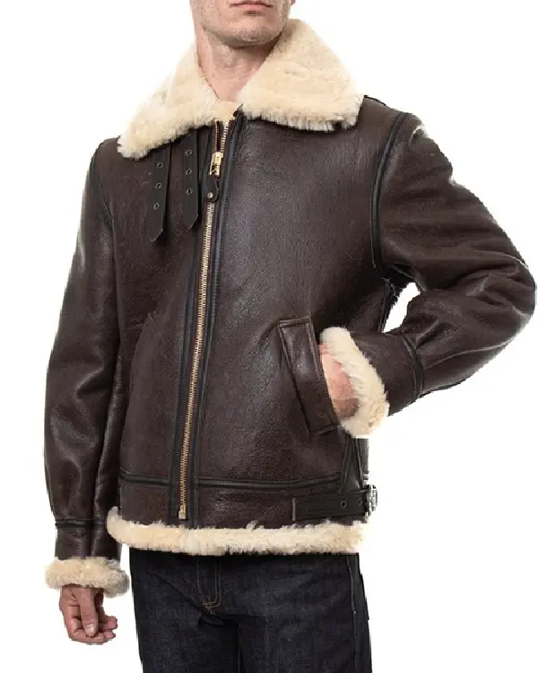 RAF B3 Aviator Shearling Sheepskin Bomber Leather Jacket