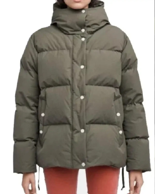 Rag and Bone Melania Trump Puffer Green Hooded Jacket