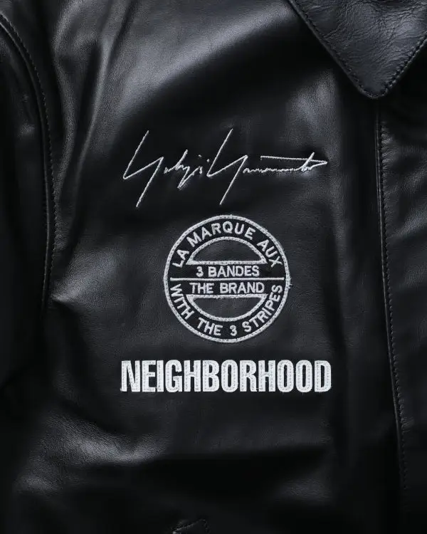 Recreated - Buy Y-3 Neighborhood Black Leather Bomber Jacket
