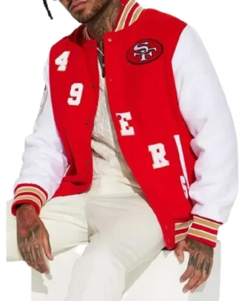 SF 49ers Red Varsity Jacket