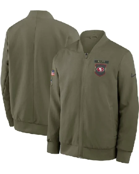 San Francisco 49ers 2025 Salute To Service Bomber Jacket sale
