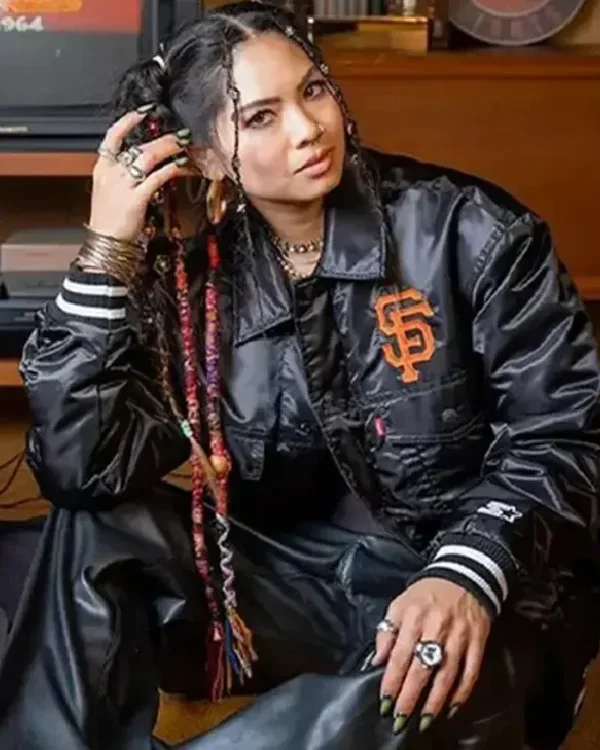 San Francisco Giants Levis x Starter Black Satin Varsity Jacket