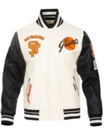 San Francisco Giants White And Black Varsity Wool Jacket