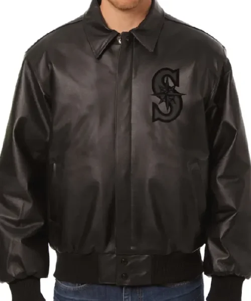 Seattle Mariners Black Leather Jacket