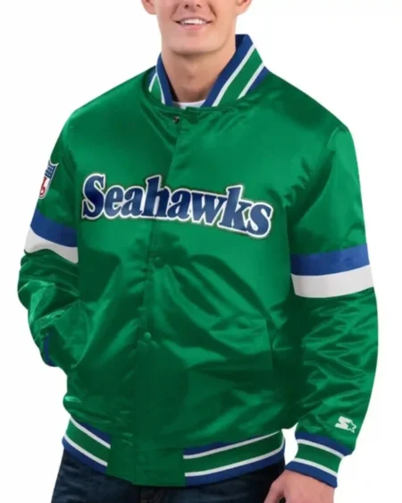 Seattle Seahawks Gridiron Classics Home Game Green Satin Jacket
