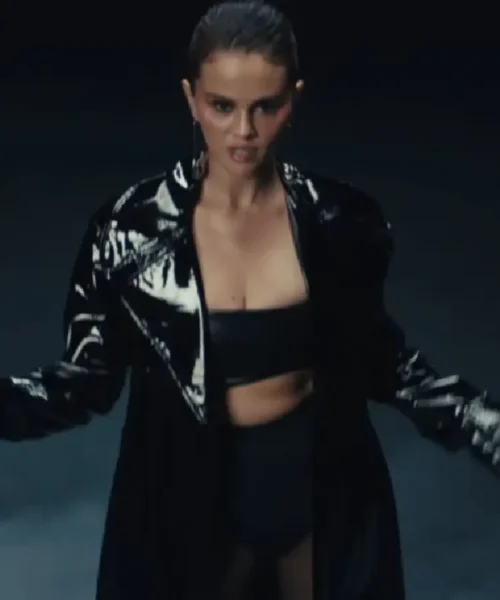 Selena Gomez In The Dark Black Coat