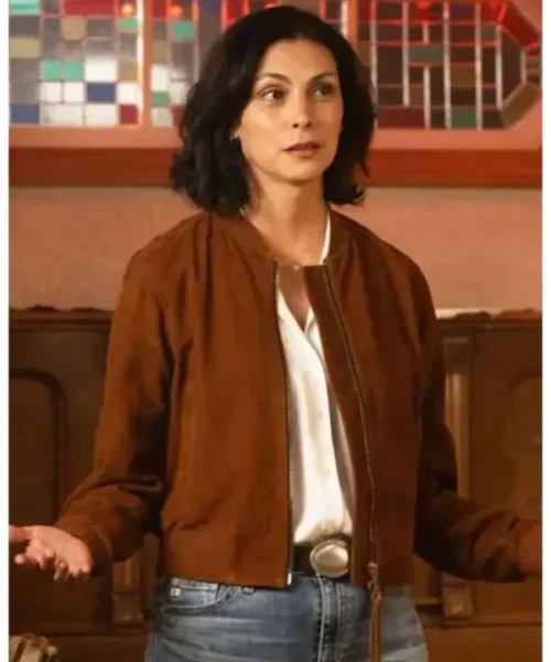 Sheriff Country Morena Baccarin Brown Suede Leather Jacket
