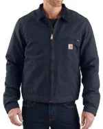 Shop Carhartt Men’s Duck Detroit Jacket – Rugged Durability Meets Timeless Style Sale Navy Blue