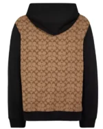 Shop Coach Signature Fleece Hoodie For Men and Women Sale Style 01 Back