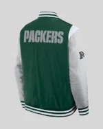Shop Green Bay Packers Elements Elite Full-Snap Varsity Green Jacket Sale Back