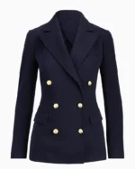Shop Laura Sanderson TV Series The Girlfriend 2025 Robin Wright Navy Blue Blazer Sale