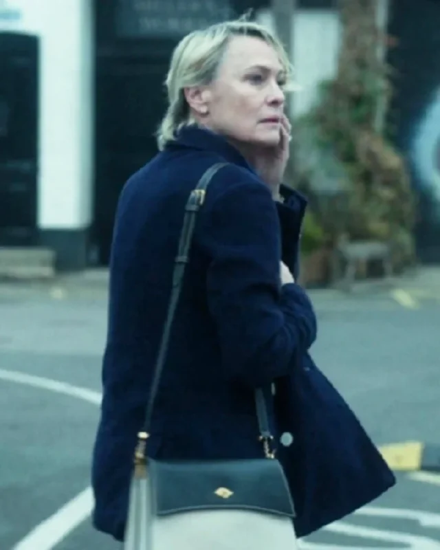 Shop Laura Sanderson TV Series The Girlfriend 2025 Robin Wright Navy Blue Blazer Sale Site post