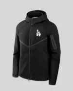 Shop Los Angeles Dodgers Nike Black Tech Fleece Windrunner Full-Zip Hoodie Jacket Sale Black